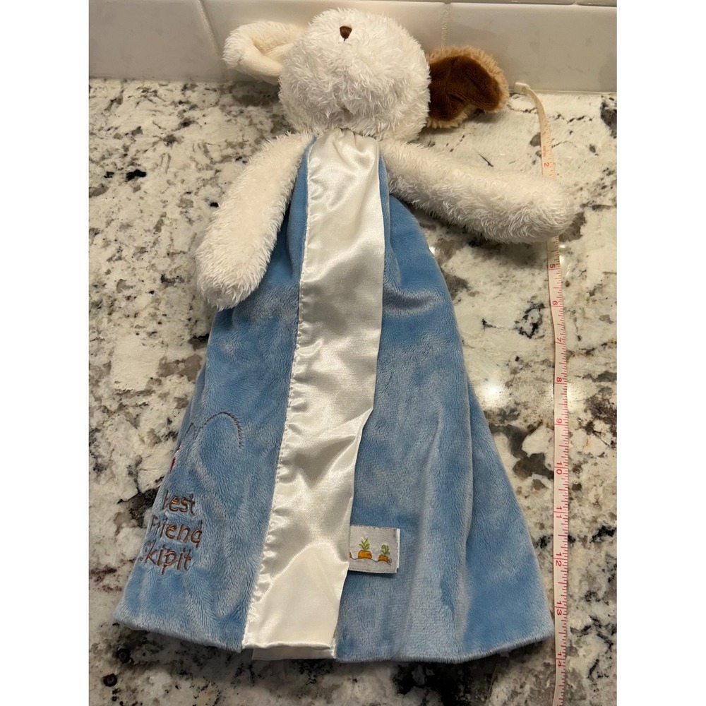 Bunnies by the Bay Lovey Puppy Dog Best Friend Skipit Blue Security Blanket Toy - Picture 2 of 3